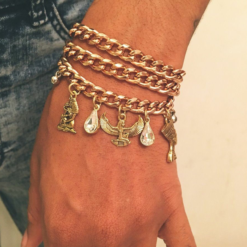 3Pcs Women Bracelets Set Vintage Egyptian Pharaoh Drop Crystal Pendant Gold Bracelet Bohemian Birthday Party Jewelry
3Pcs Women Bracelets Set Vintage Egyptian Pharaoh Drop Crystal Pendant Gold Bracelet Bohemian Birthday Party Jewelry