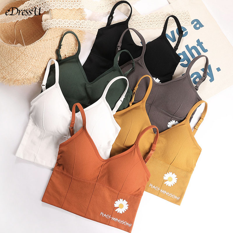 Women Daisy Tank Tops Sport Bra Seamless U Back Sexy Camisole Lingerie Stretchy Wireless Daily Night Bra YJR-1, Black
Women Daisy Tank Tops Sport Bra Seamless U Back Sexy Camisole Lingerie Stretchy Wireless Daily Night Bra YJR-1, Black