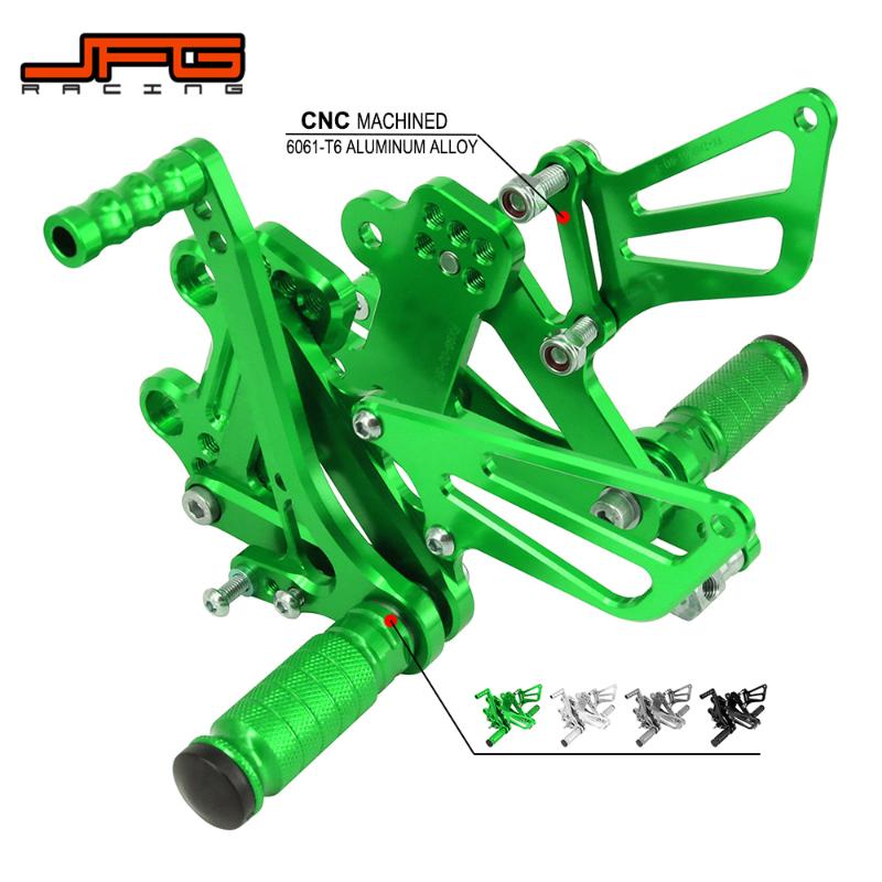Motorcycle Aluminum CNC Adjustable Footpegs Foot Pegs Pedals Rest Rearset For Ninja ZX6R 99-02 ZX9R 99-03 ZZR600 05-08
Motorcycle Aluminum CNC Adjustable Footpegs Foot Pegs Pedals Rest Rearset For Ninja ZX6R 99-02 ZX9R 99-03 ZZR600 05-08