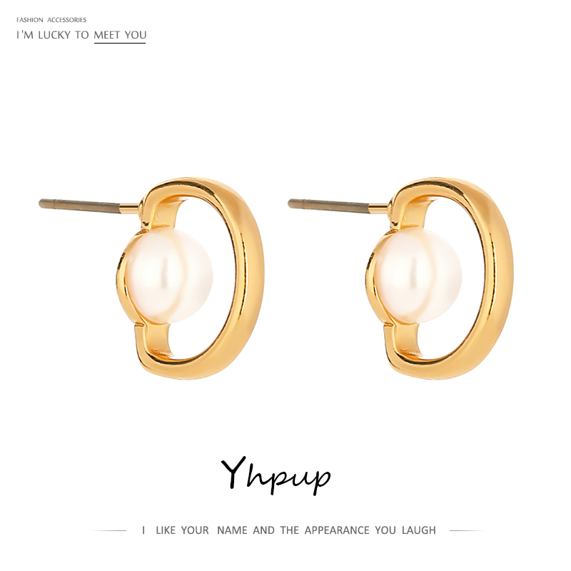 Stud Yhpup Geometric Imitation Pearls Earrings Minimalist Gold Metal Texture Small Simple Jewelry For Women Brincos
Stud Yhpup Geometric Imitation Pearls Earrings Minimalist Gold Metal Texture Small Simple Jewelry For Women Brincos
