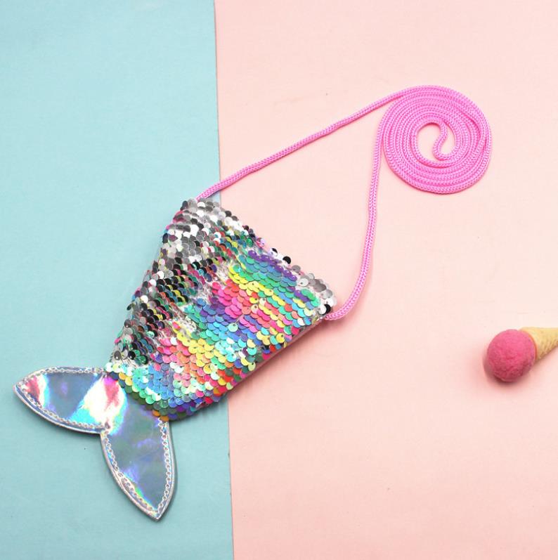 Mermaid Tail Girl Sequins Shoulder Bag Handbag Evening Bag Fish Tail Purse Birthday Party Gift christmas stocking filler