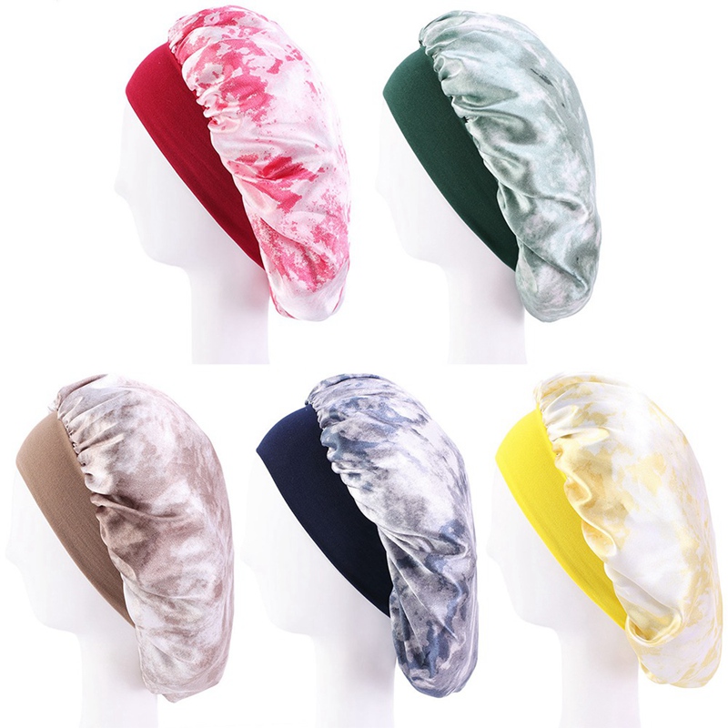 Tie-Dyed Long Hair Care Women Satin Bonnet Cap Night Sleep Hat Silk Head Wrap Adjust Shower Caps Knitted Cap, H04
Tie-Dyed Long Hair Care Women Satin Bonnet Cap Night Sleep Hat Silk Head Wrap Adjust Shower Caps Knitted Cap, H04