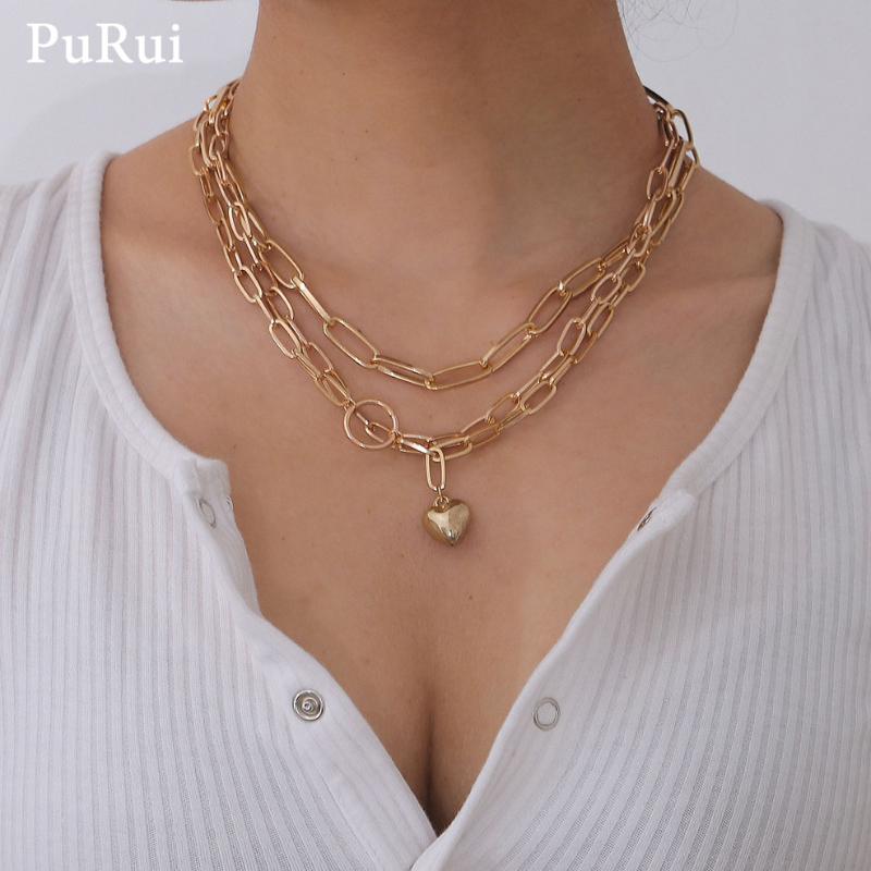 Purui Mulitylayer Chain Necklace for Men Women Heart Pedant Punk Hiphop Rock Street Wear Choker Necklace Lovers Collar Jewelry
Purui Mulitylayer Chain Necklace for Men Women Heart Pedant Punk Hiphop Rock Street Wear Choker Necklace Lovers Collar Jewelry