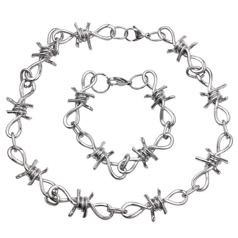 Punk Gothic Alloy Barbed Wire Brambles Necklace Jewelry Women Men Unisex Women Men's Jewelry Accessoies
Punk Gothic Alloy Barbed Wire Brambles Necklace Jewelry Women Men Unisex Women Men's Jewelry Accessoies