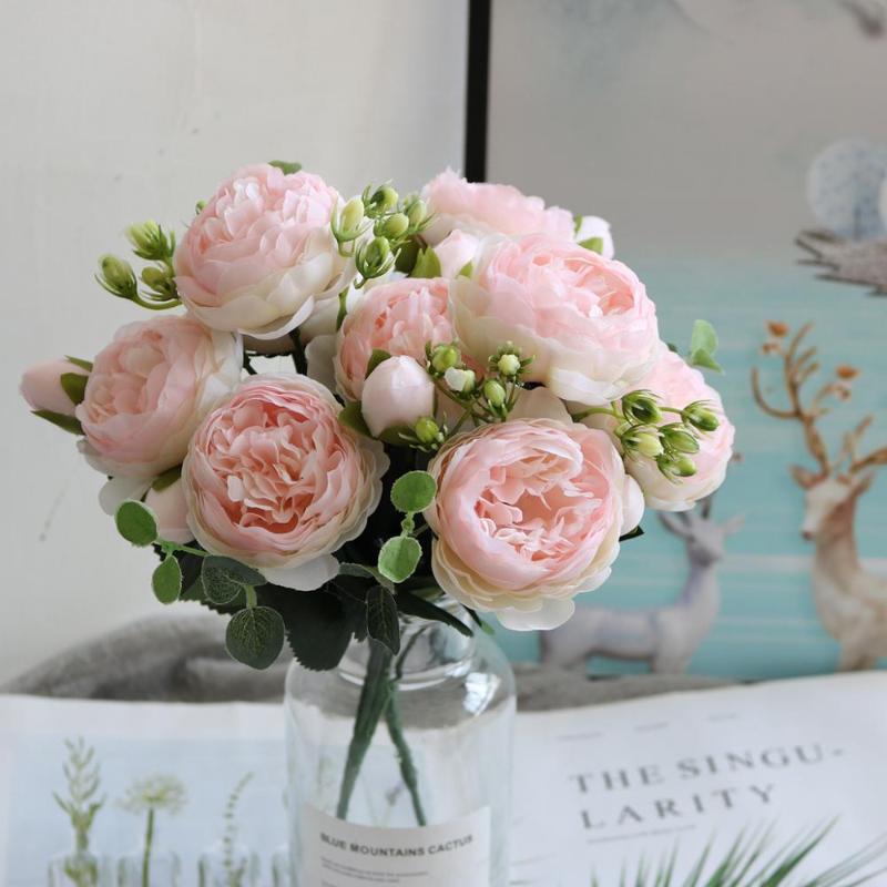30cm Rose Pink Silk Bouquet Peony Artificial Flowers 5 Big Heads 4 Small Bud Bride Wedding Home Decoration Fake Flowers Neuf, Blue
30cm Rose Pink Silk Bouquet Peony Artificial Flowers 5 Big Heads 4 Small Bud Bride Wedding Home Decoration Fake Flowers Neuf, Blue
