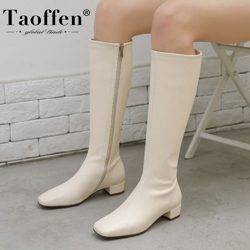 Taoffen 2021 New Fashion Knee High Boots Square Toe Low Heel Zipper Shoes Party Solid Color Simple Ladies Footwear Size 34-39, Black
Taoffen 2021 New Fashion Knee High Boots Square Toe Low Heel Zipper Shoes Party Solid Color Simple Ladies Footwear Size 34-39, Black