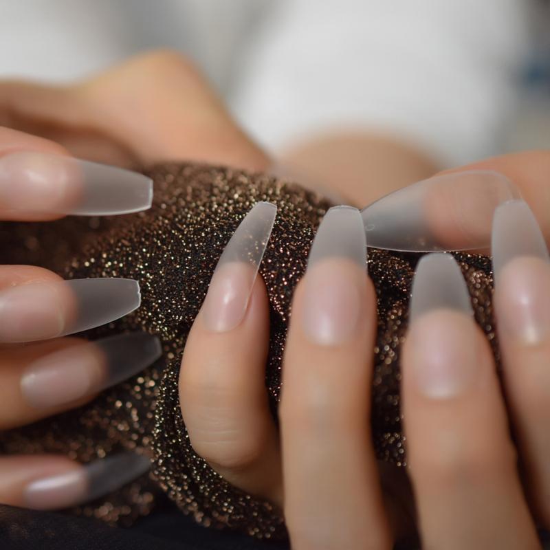 Long Salon Matte Press On Fake Nails Transparent DIY Nail Art Tips Coffin Full Ballerina Nails With Glue 24pcs, L5217
Long Salon Matte Press On Fake Nails Transparent DIY Nail Art Tips Coffin Full Ballerina Nails With Glue 24pcs, L5217