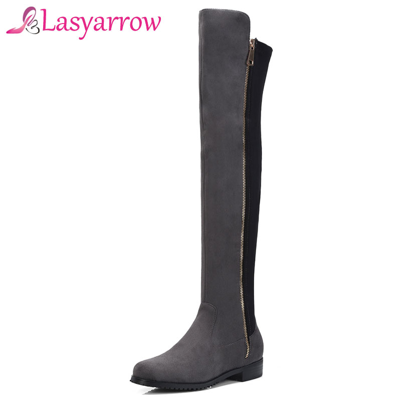 Lasyarrow Low Heel Stretch Long Boots Party Shoes Woman Fashion Flock Knee Boots Chunky Heel Comfort Western Boot F255, Dark grey
Lasyarrow Low Heel Stretch Long Boots Party Shoes Woman Fashion Flock Knee Boots Chunky Heel Comfort Western Boot F255, Dark grey