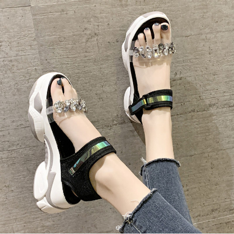 Sandals women's slippers women's flat shoes casual shoes students' sandals thick soled, Black
Sandals women's slippers women's flat shoes casual shoes students' sandals thick soled, Black