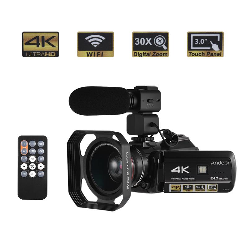 Andoer Professional Video Camera Camcorder 24MP DV Recorder with 0.39X Wide Angle Lens + Lens Hood + External Microphone, As pic
Andoer Professional Video Camera Camcorder 24MP DV Recorder with 0.39X Wide Angle Lens + Lens Hood + External Microphone, As pic