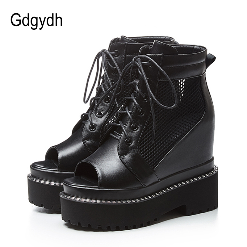 Gdgydh Open Toe Genuine Leather Boots Woman With Heels Breathable Mesh Shoes For Summer Black Leather Platform Boots Women New, Black shoes
Gdgydh Open Toe Genuine Leather Boots Woman With Heels Breathable Mesh Shoes For Summer Black Leather Platform Boots Women New, Black shoes