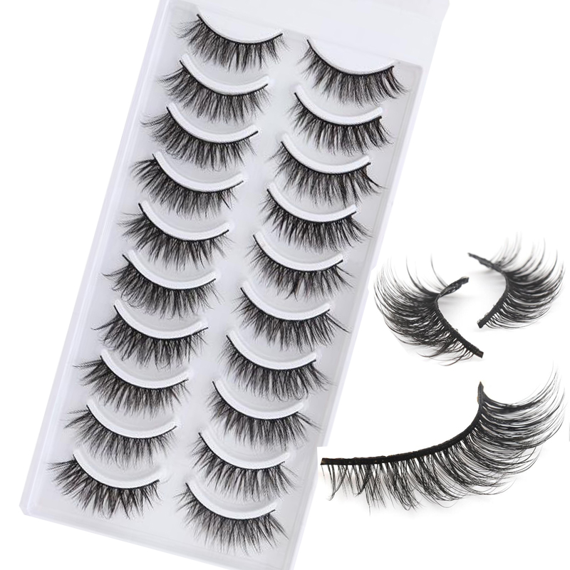 10Pairs/Lot Natural False Eyelashes Fake Lashes Long Makeup 3d Mink Eyelashes Eyelash Extension Mink For Beauty