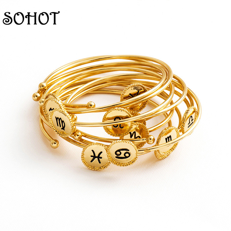 SOHOT Minimalist Asjustable Twelve Constellations Aries Scorpio Women Bracelet Circle Gold Color Trendy Girl Birthday Major Gift
SOHOT Minimalist Asjustable Twelve Constellations Aries Scorpio Women Bracelet Circle Gold Color Trendy Girl Birthday Major Gift