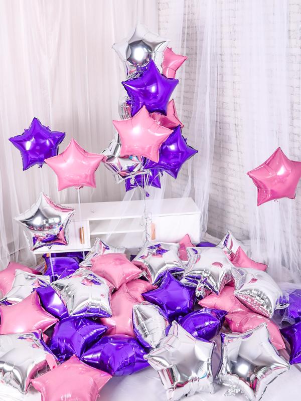 

5pcs/lot 18inch Star heart shape aluminum foil balloons Baby Shower girl wedding birthday party decorations kids globos baloon