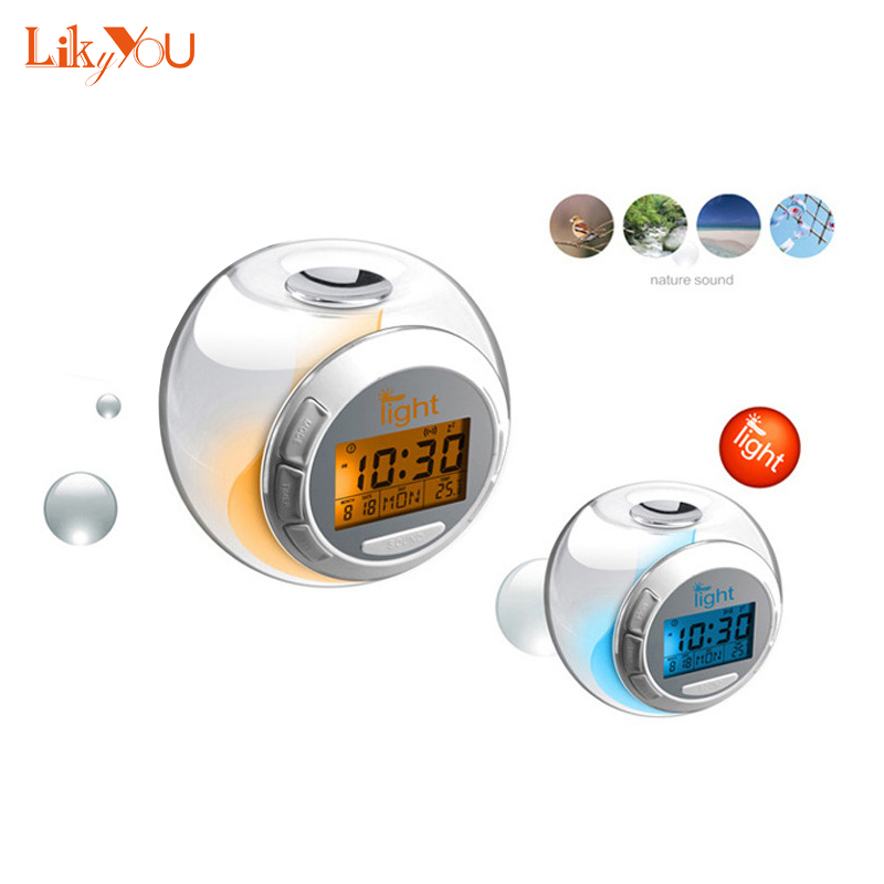 Digital Electronic Alarm Clock with 6 Natural Sounds 7 Color Changing LED Light Transparent Multifunctional Calendar Clock
Digital Electronic Alarm Clock with 6 Natural Sounds 7 Color Changing LED Light Transparent Multifunctional Calendar Clock