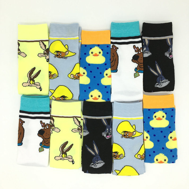 10 pairs/lot men and women Cute cartoon cotton socks Casual Hip Hop Creative Soft Comfortable Funny Novelty Dress socks 200924