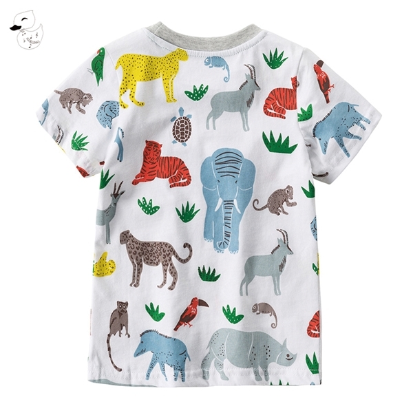 BINIDUCKLING Toddler Kids Clothes Sets Animal Printed T-shirts Shorts Summer Cotton Boy Outfits Children's Clothing Set