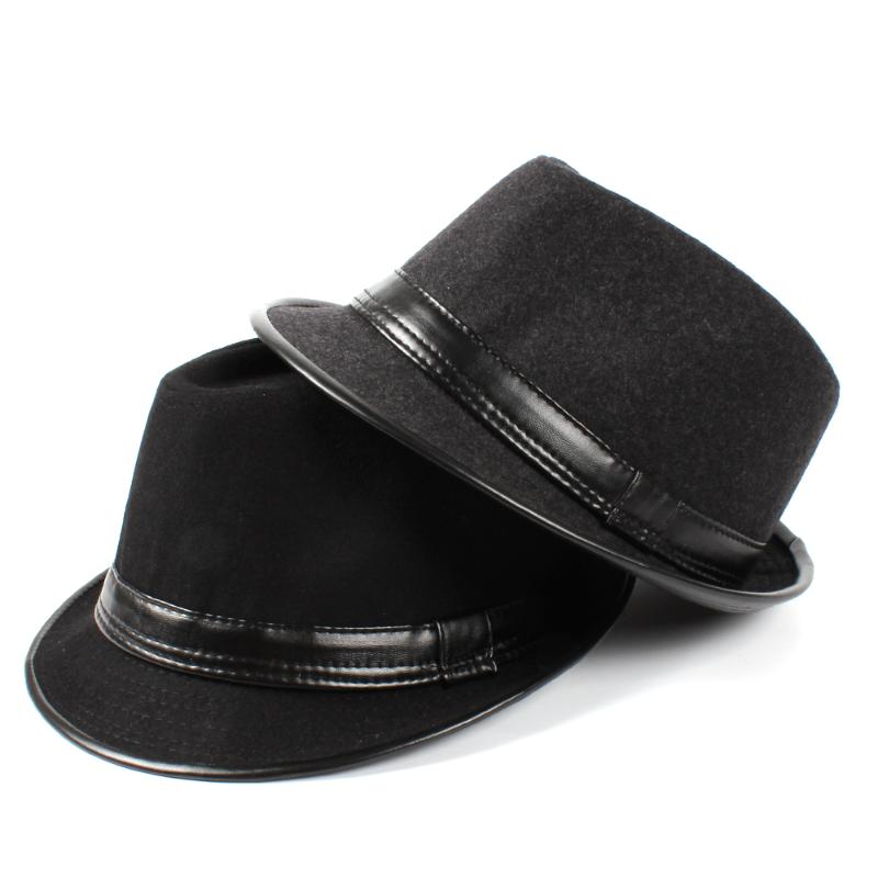 Wool Men's Leather Boater Fedora Hat For Gentleman Dad Winter Autumn Jazz Homburg Godfather Hat (Size:58CM 7 1/4, Black
Wool Men's Leather Boater Fedora Hat For Gentleman Dad Winter Autumn Jazz Homburg Godfather Hat (Size:58CM 7 1/4, Black