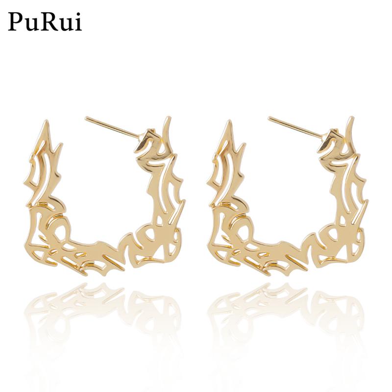 Punk Big Flame Hoop Earrings Gothic Irregular Gold Color Exaggerated Thicken Cuban Earrings Geometric Ear Jewelry Charm
Punk Big Flame Hoop Earrings Gothic Irregular Gold Color Exaggerated Thicken Cuban Earrings Geometric Ear Jewelry Charm