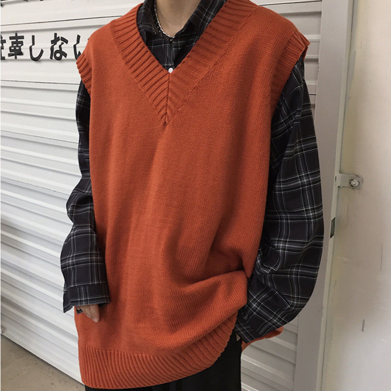 Autumn Korean Sweater Vest Men's Fashion Solid Color V-neck Knitted Pullover Men Loose Couple Vest Knitting Sweaters -XL, Green
Autumn Korean Sweater Vest Men's Fashion Solid Color V-neck Knitted Pullover Men Loose Couple Vest Knitting Sweaters -XL, Green