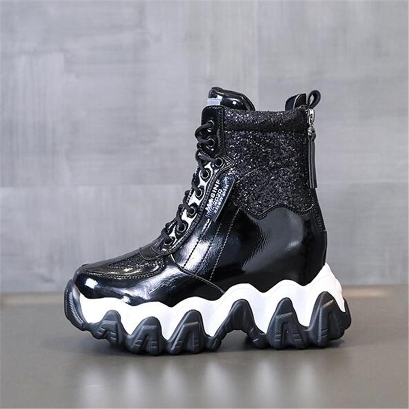 Autumn Chunky Sneakers Black Casual Vulcanized Shoes Woman High Platform Boots 7CM Lace Up High Top Leather Sneakers Women Mujer, Red
Autumn Chunky Sneakers Black Casual Vulcanized Shoes Woman High Platform Boots 7CM Lace Up High Top Leather Sneakers Women Mujer, Red