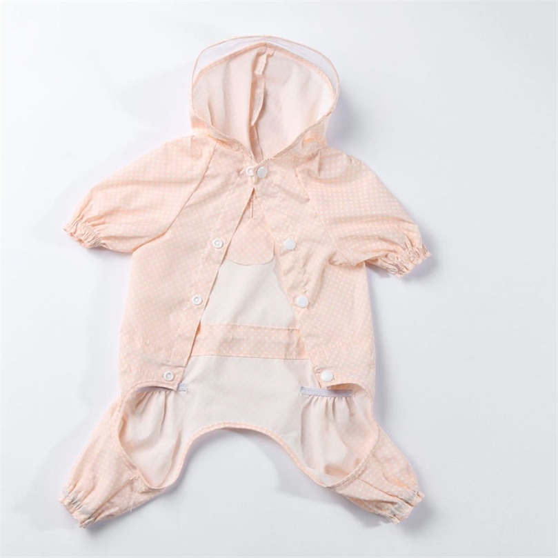 Cute Raincoat Cat Hooded Rain Coat for Small Medium Big Pet Pointed Dog Clothes Waterproof Jacket with Hat Yorkie Teddy 201223 Free shipping