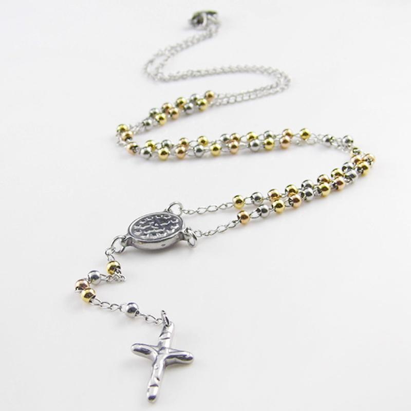 Chains Tisnium Gold Silver Color Woman Necklace Cross Pendant Sweater Chain High Quality Stainless Steel Round Bead Choker1
Chains Tisnium Gold Silver Color Woman Necklace Cross Pendant Sweater Chain High Quality Stainless Steel Round Bead Choker1