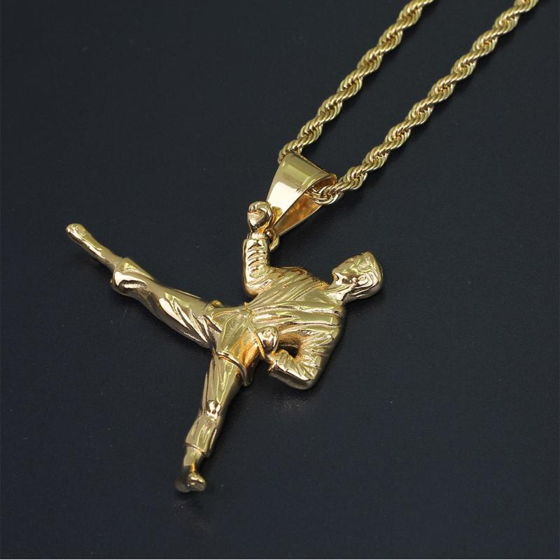 Hip Hop Rock Gold Color Stainless Steel Taekwondo Pendants Chain for Men Gym Necklace Jewelry Gift
Hip Hop Rock Gold Color Stainless Steel Taekwondo Pendants Chain for Men Gym Necklace Jewelry Gift