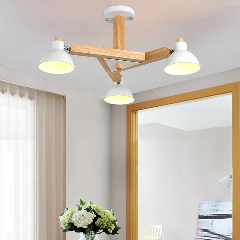Retro Wooden LED ceiling light Korea style lamp for living room/bedroom/study room modern Lighting Fixture