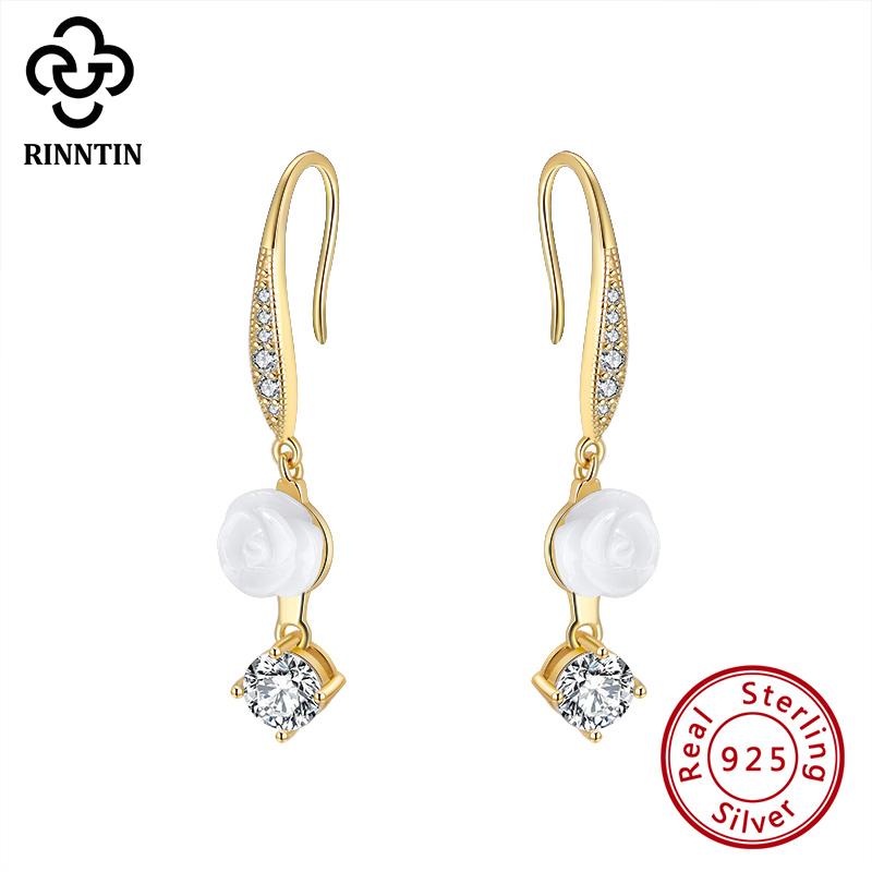 Rinntin Real 925 Sterling Silver Earrings 14K Gold Plated Earring Drop For Female Fashion Jewelry Valentines Day Gift SE334
Rinntin Real 925 Sterling Silver Earrings 14K Gold Plated Earring Drop For Female Fashion Jewelry Valentines Day Gift SE334