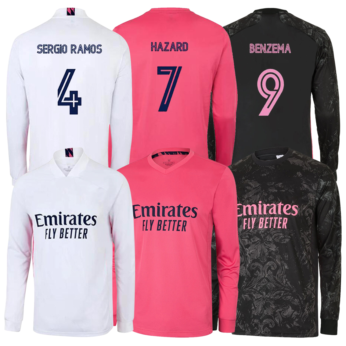 2020 2021 Season Real Madrid Soccer Jersey Home / Away / Second Away 9# BENZEMA 7# HAZARD 4# SERGIO RAMOS Good Quality Man Sweatshirt
2020 2021 Season Real Madrid Soccer Jersey Home / Away / Second Away 9# BENZEMA 7# HAZARD 4# SERGIO RAMOS Good Quality Man Sweatshirt