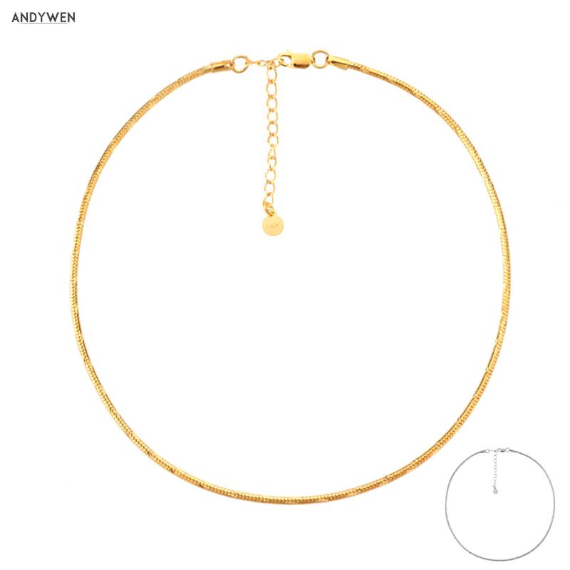 ANDYWEN 925 Sterling Silver Gold Thick Chain Choker Necklace New 2021 Rock Punk Luxury Fashion Twist Women Fashion Fine Jewelry
ANDYWEN 925 Sterling Silver Gold Thick Chain Choker Necklace New 2021 Rock Punk Luxury Fashion Twist Women Fashion Fine Jewelry