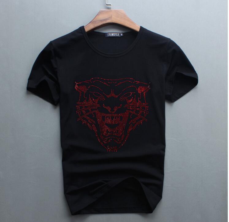Style Europe Summer New Men's T-shirt Thin Short Tshirt All-match Tiger Leisure Diamonds Fashion Y04f, White
Style Europe Summer New Men's T-shirt Thin Short Tshirt All-match Tiger Leisure Diamonds Fashion Y04f, White