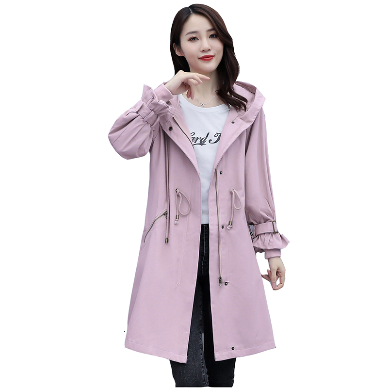 2021 New Popular women's jacket mid-length spring fall female jackets thin Korean high-end leather with hood trench coat feminine, Black
2021 New Popular women's jacket mid-length spring fall female jackets thin Korean high-end leather with hood trench coat feminine, Black