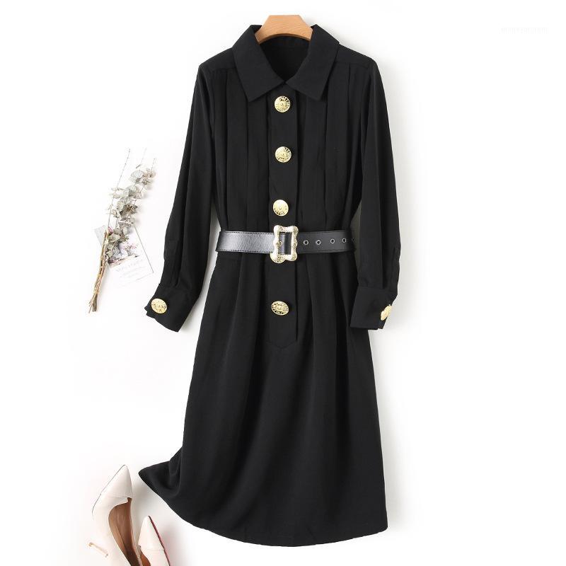 2020 New Black Long Outwear Turn-down Collar Long Sleeves Golden Button Design Celebrity Party Casual Female Coat1
2020 New Black Long Outwear Turn-down Collar Long Sleeves Golden Button Design Celebrity Party Casual Female Coat1
