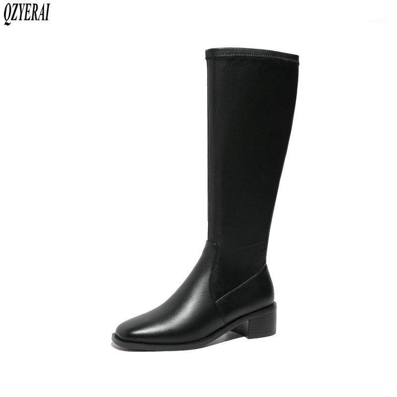 New winter style Knee high boots Genuine leather Women boots warm Motorcycle Square head Female cowhide Women shoes1, Black
New winter style Knee high boots Genuine leather Women boots warm Motorcycle Square head Female cowhide Women shoes1, Black
