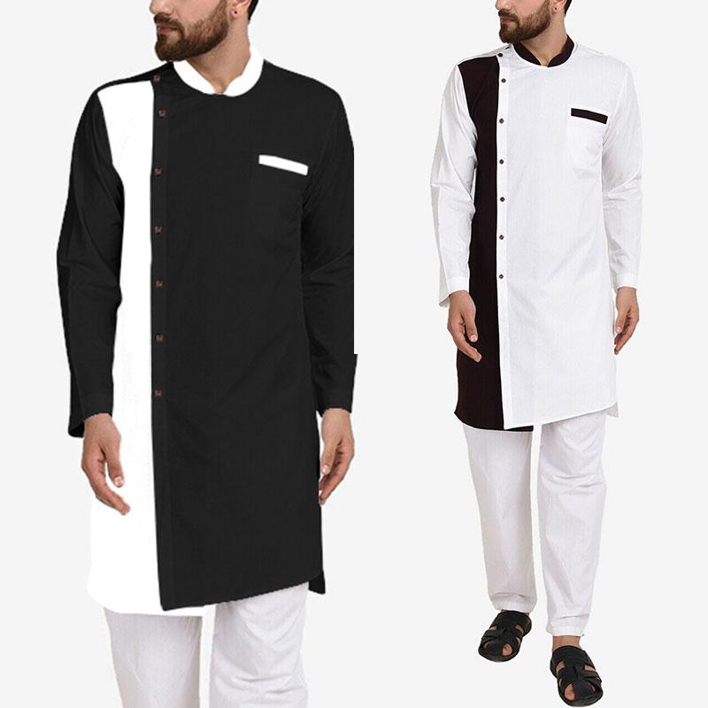 Man Casual Patchwork Clothes Men Long Shirts Long Sleeve Stand Collar Robes Summer Cotton Fashion Tops 5XL INCERUN, Black
Man Casual Patchwork Clothes Men Long Shirts Long Sleeve Stand Collar Robes Summer Cotton Fashion Tops 5XL INCERUN, Black