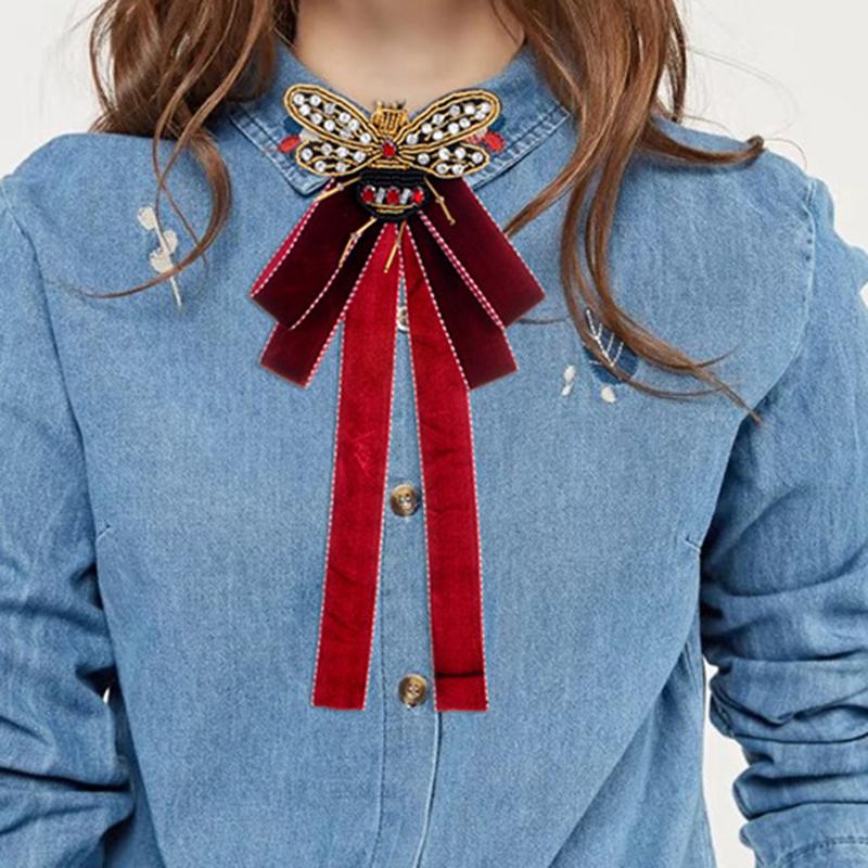 Pins, Brooches ZHINI Arrival Vintage Ribbon Big Bow Pins With Bee For Women Butterfly Brooch Tie Clothing Accessory Wholesale
Pins, Brooches ZHINI Arrival Vintage Ribbon Big Bow Pins With Bee For Women Butterfly Brooch Tie Clothing Accessory Wholesale