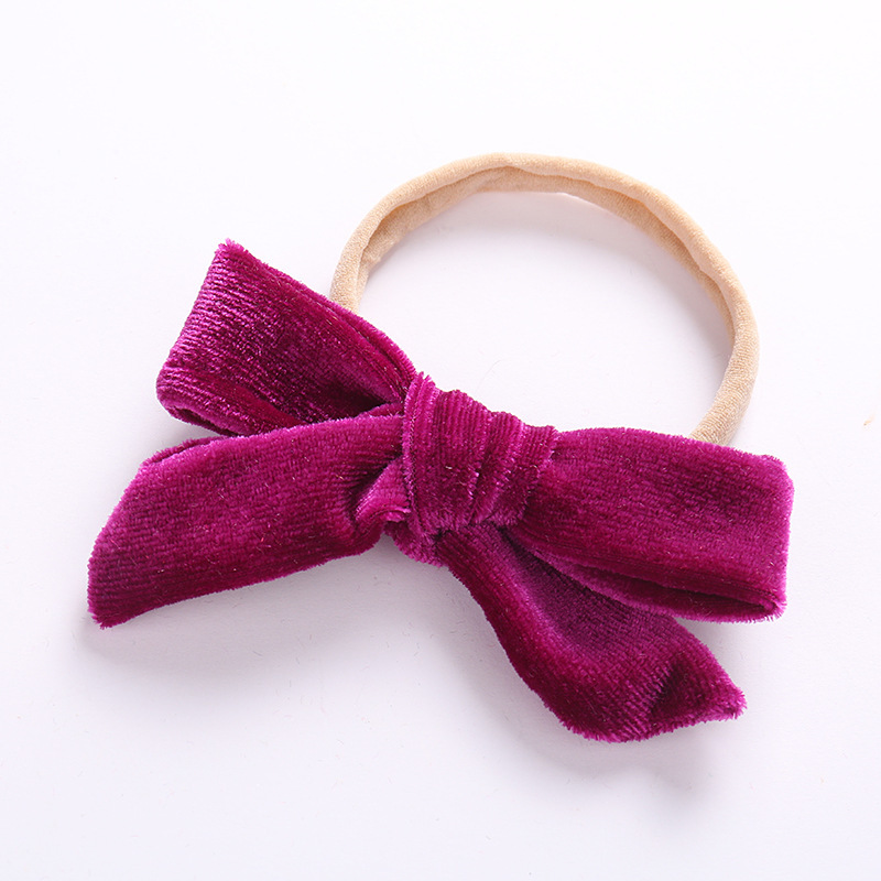 36pc/lot Wholesale Girls Velvet Hair Bow With Nylon Headband kids girls gift Christmas hair accessories LJ201226