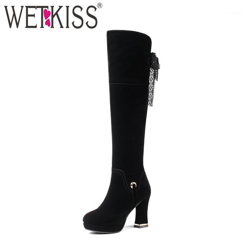 WETKISS Thick High Heels Knee Boots Ladies Black Flock Elegant Lace Spring Female Boot Zipper Women Boots High Quality1
WETKISS Thick High Heels Knee Boots Ladies Black Flock Elegant Lace Spring Female Boot Zipper Women Boots High Quality1