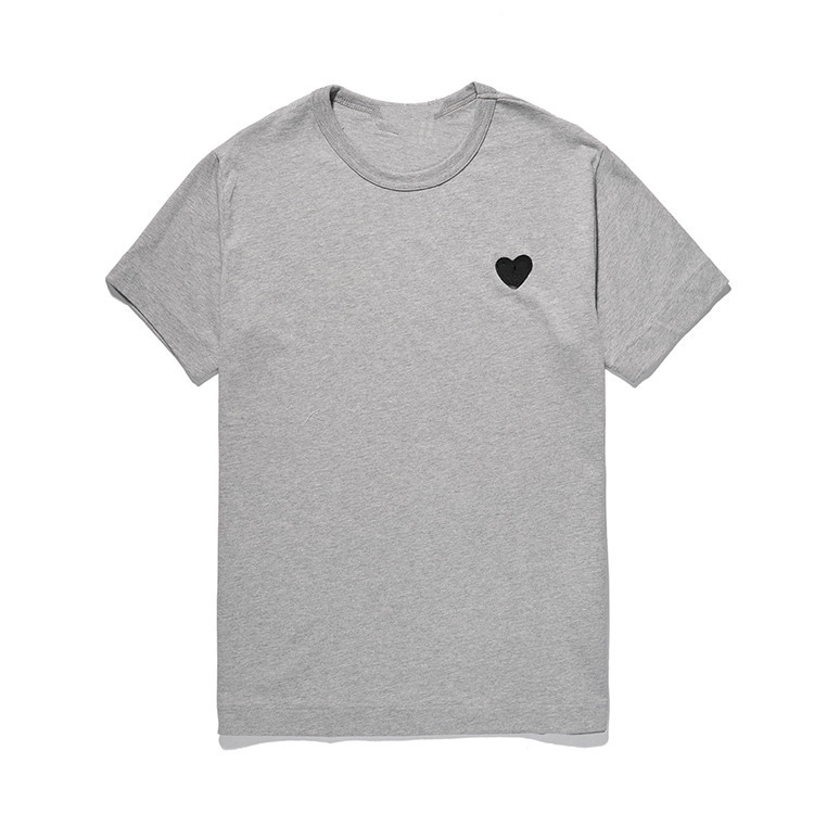 Fashion Love Hearts T-shirt Peach Heart Men Women Round Neck Cotton Short-sleeved Solid Color Embroidery Heart Lovers Tee Top Hip Hop Shirt