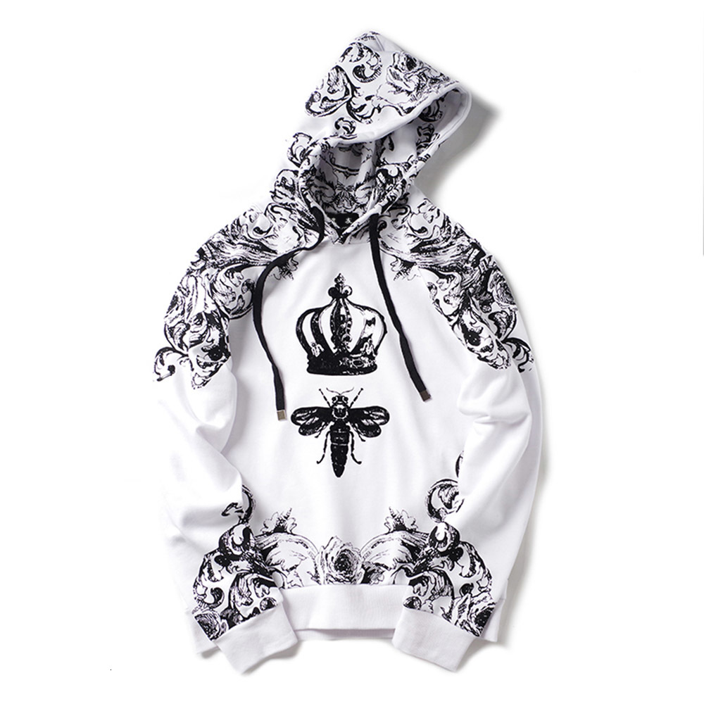 Hot Sale Fashion Men Casual Hoodies Print Crown Bees Hip Hop Cotton Long Sleeve Sweatshirt Y31b, White
Hot Sale Fashion Men Casual Hoodies Print Crown Bees Hip Hop Cotton Long Sleeve Sweatshirt Y31b, White