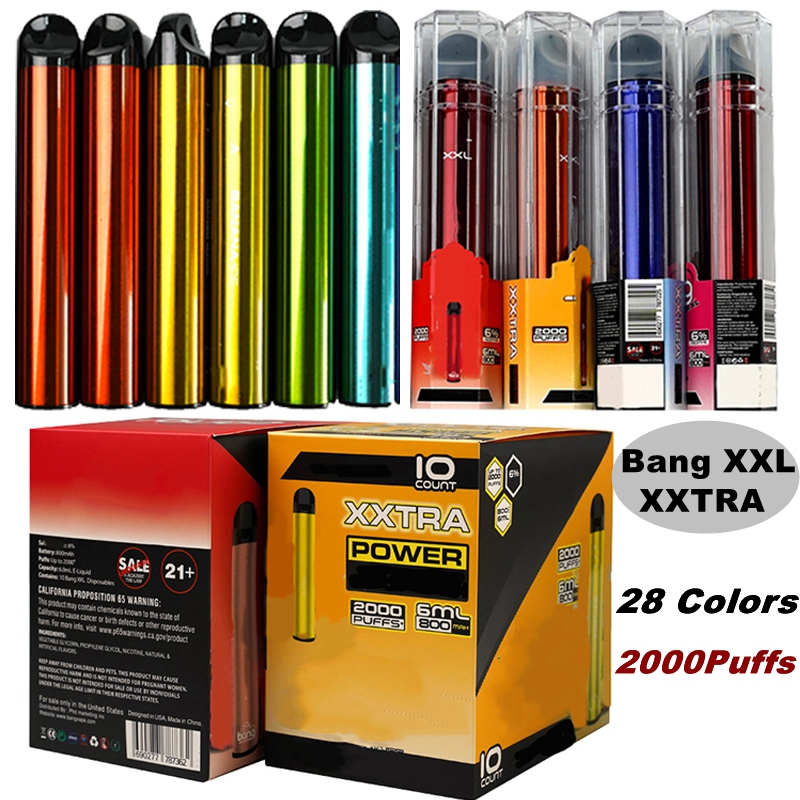 Bang XXL XXTRA 2000Puffs Disposable Vape Pen E Cigarettes Starter Kits Cartridges 28 Colors In Stock Vapes 800mAh Battery Vaporizer Oil Cart
Bang XXL XXTRA 2000Puffs Disposable Vape Pen E Cigarettes Starter Kits Cartridges 28 Colors In Stock Vapes 800mAh Battery Vaporizer Oil Cart