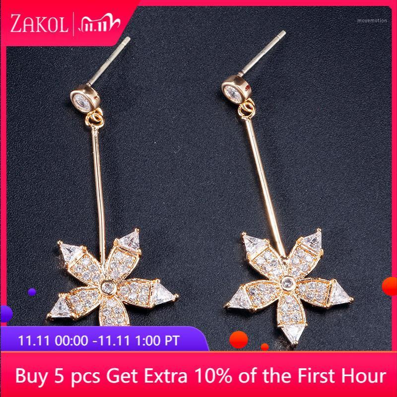 ZAKOL Romantic Cubic Zirconia Flower Dangle Drop Earrings for Women Fashion Wedding Dinner Party Bridal Jewelry FAEP0871
ZAKOL Romantic Cubic Zirconia Flower Dangle Drop Earrings for Women Fashion Wedding Dinner Party Bridal Jewelry FAEP0871