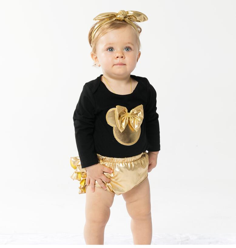 Newborn Baby Girls Clothes Sets Summer Short Sleeve Bowtie Romper+Shorts Dress+Headband Infant baby girl clothing outfit LJ201223