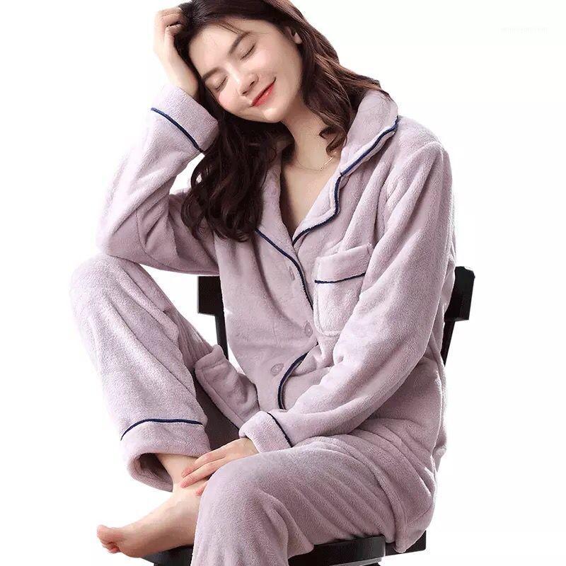 Pajamas women autumn and winter long-sleeved home service flannel thickened large size trousers warm suit solid color 20201, Style 12
Pajamas women autumn and winter long-sleeved home service flannel thickened large size trousers warm suit solid color 20201, Style 12