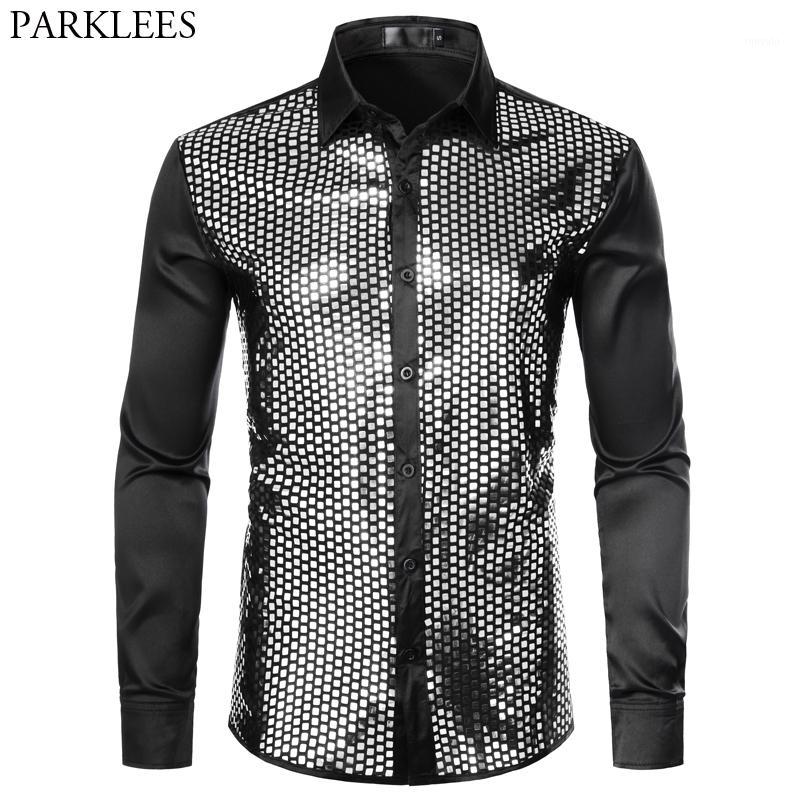 Mens Sequin Glitter Silk Satin Black Dress Shirt 2020 New Long Sleeve Button Down Disco Stage Prom Shirt Nightclub Party Costume1, White;black
Mens Sequin Glitter Silk Satin Black Dress Shirt 2020 New Long Sleeve Button Down Disco Stage Prom Shirt Nightclub Party Costume1, White;black