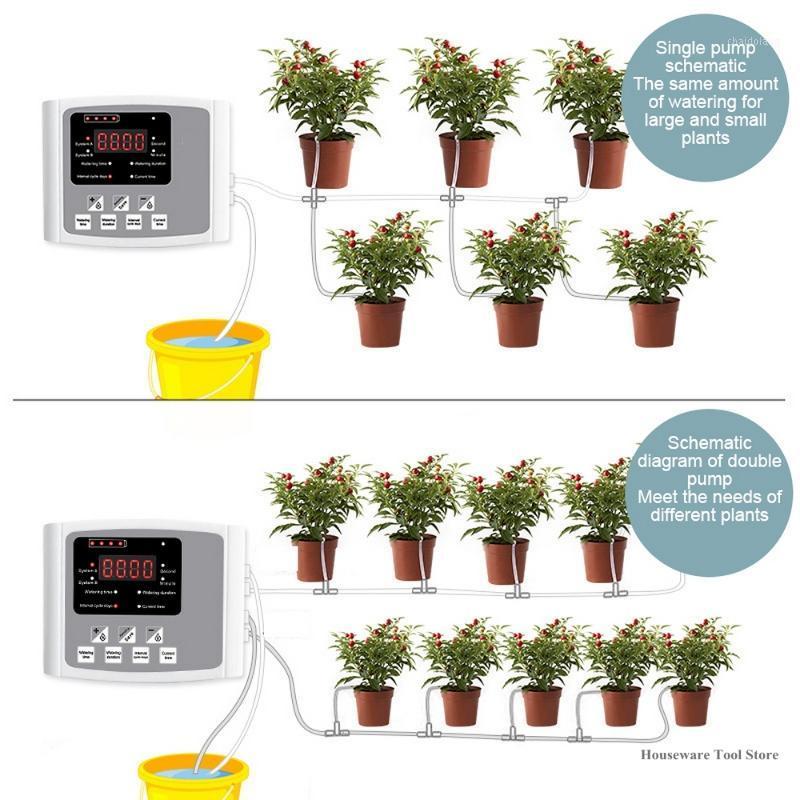Garden Drip Irrigation system Device Dual Pump Controller Timer System Solar Intelligent Plant Automatic Watering Devices 20201, As shown
Garden Drip Irrigation system Device Dual Pump Controller Timer System Solar Intelligent Plant Automatic Watering Devices 20201, As shown