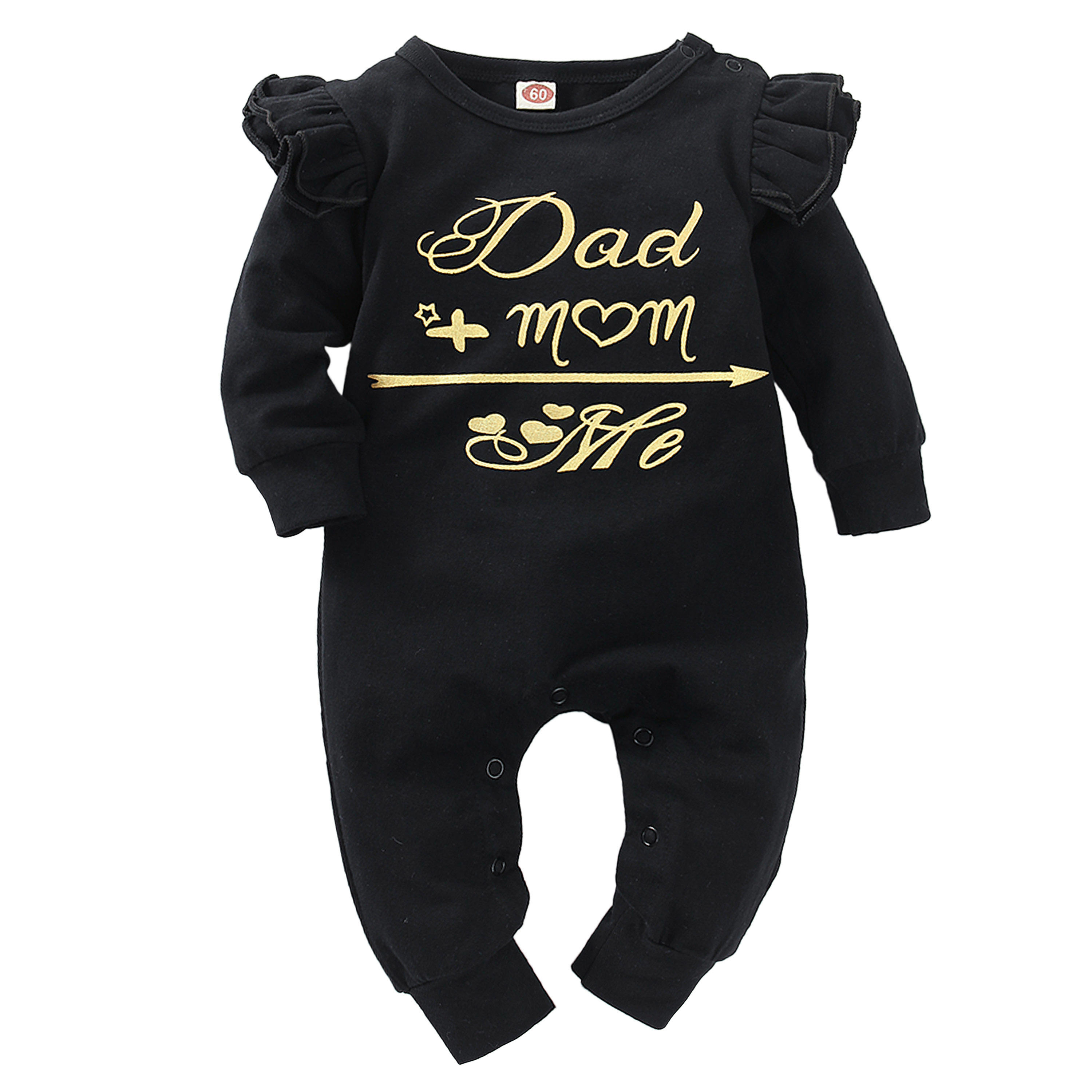 ZWY288 Baby Boys Girls Romper Cotton Long Sleeve Letter Mom Plus Dad Equal Me Jumpsuit Infant Clothing Autumn Baby Clothes Y1221
