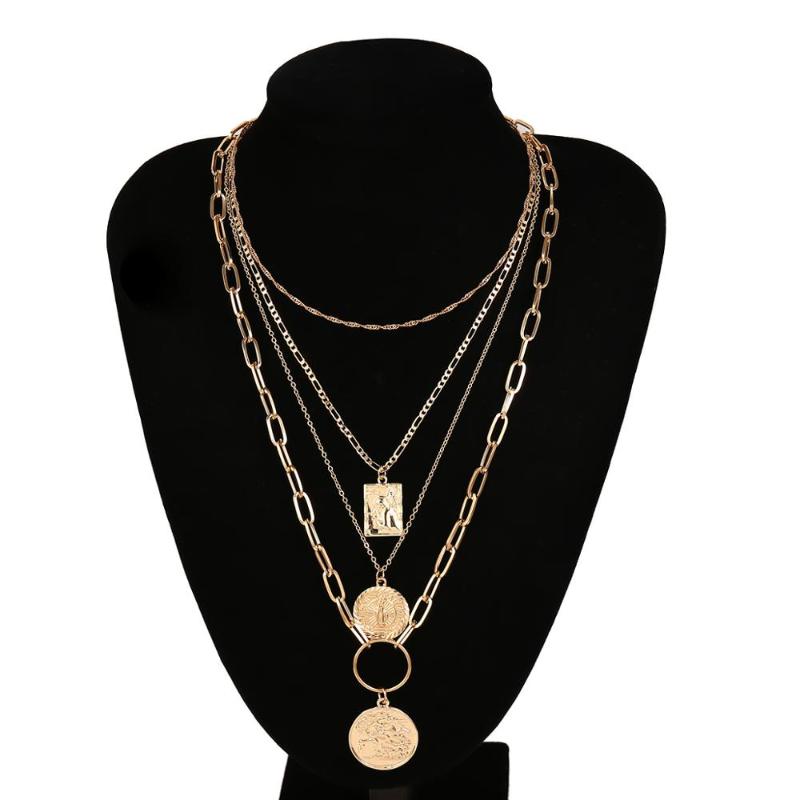 Layered Virgin Mary Pendant Choker Necklace Set Boho Gold Portrait Carve Coin Angel Long Chain Necklace Women Jewelry
Layered Virgin Mary Pendant Choker Necklace Set Boho Gold Portrait Carve Coin Angel Long Chain Necklace Women Jewelry